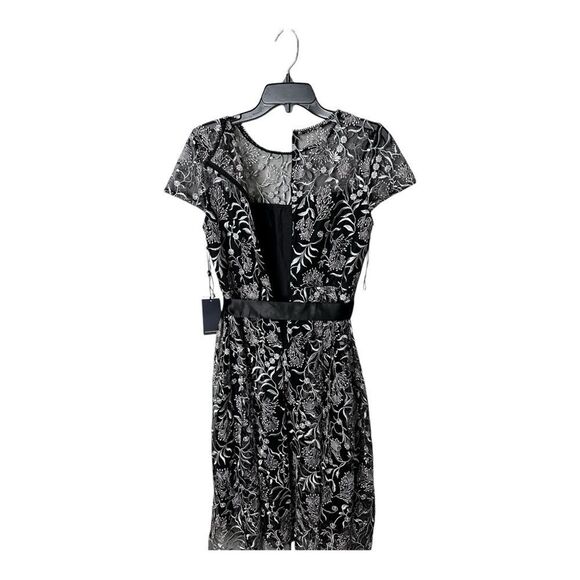 NWT Adrianna Papell Women's Embroidered Midi Fit and Flare size 6 black & white - Picture 12 of 15